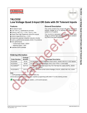 74LCX32MTCX datasheet  